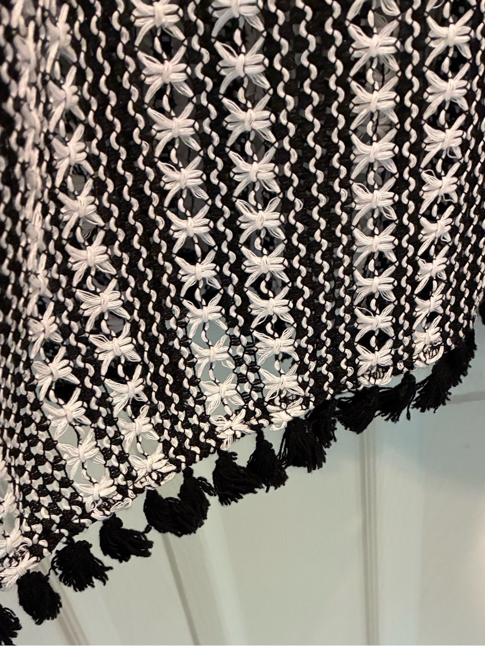 Serra Black and White Striped Beach Cover-up with Tassel Tie - Picture 4 of 5